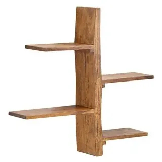 Wohnling Wandregal 58 x 60 x 15 cm Sheesham