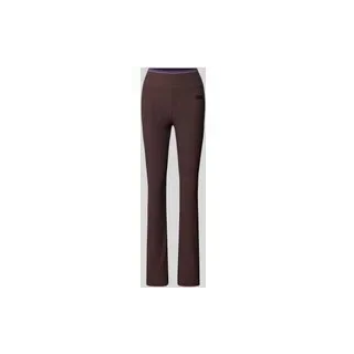 Super Skinny Fit Leggings mit Feinripp, Dunkelbraun, S