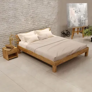 Krok Wood Massivholzbett Julia in Eiche 140 x 200 cm)