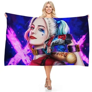 IMFLY Strandtücher 70x140cm Badetuch Haley Qunn-Muster Schnelltrocknend Badetücher Junge-Mädchen Strandtücher,Handtücher Kinder Groß Towel (A,90x180cm)