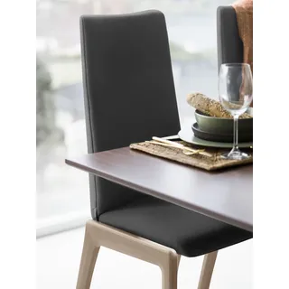 Polsterstuhl STRESSLESS "Laurel", grau (charcoal dinamica, walnuss), B:57cm H:105cm T:60cm, Microfaser DINAMICA (88% Polyester, 12% Polyurethan), Stühle, Polsterstuhl, High Back, Größe M, mit abgerundeten Beinen in Walnuss