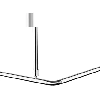 KS Handel 24 Winkelstange 150x150 cm Überlänge barrierefrei Silber glänzend 2x Deckenhalterungen Badewanne