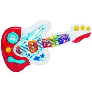 Chicco My First Guitar, interaktive elektronische Gitarre, vermittelt Instrumente und Noten, entwicklungsförderndes Lernspielzeug, 3 Spielmodi, über 90 Klänge und Melodien, für Kinder von 9 M -4 J