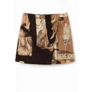 Desigual, Minirock Jacquard, Schwarz, S, BLACK, S