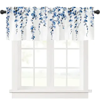 Highdi 1 Stück Kurzgardine Wohnzimmer Küchen, Stangentasche Kurzer Scheibengardinen für Kleine Fenster,Landhausstil Bistrogardine Kurzgardinen (Süßwarenriegel,137 * 45cm)