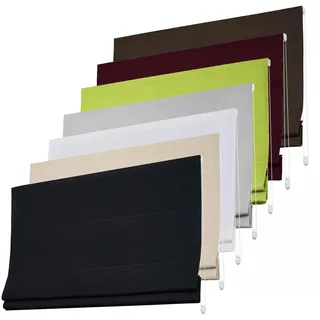 Raffrollo Raffvorhang Raffgardine Raffstore Faltrollo Stoffrollo Seitenzugrollo Fensterrollo Türrollo Rollo (170 x 240 cm, Schwarz)