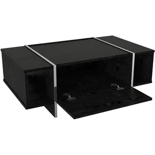 [en.casa] Tavak Schwarz/Silber 104 x 60 x 38 cm