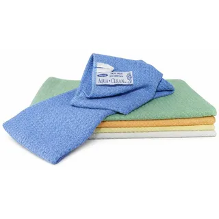 AQUA CLEAN Geschirrtuch Pique Mikrofaser, (5-tlg), Extra saugstark, streifenfrei und mit Piqué-Waffelstruktur blau|gelb|grün