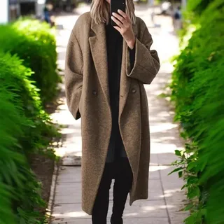 Damen-Winter-Wollmantel, modisch, vielseitig, langer Trenchcoat, Damen, neu, Herbst, Winter, Wollmantel, modisch, vielseitig, langer Trenchcoat (XL Kaffee)
