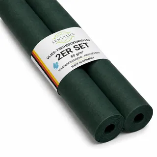 Sensalux Vlies Tischdeckenrolle 2er Set 1,50 x 25 m Grün, 80 g/m2