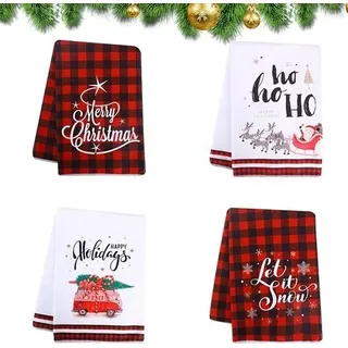 4er Pack Weihnachtsgeschirrtücher Dekorative Weihnachtstücher Küchenhandtücher Für Weihnachten Mikrofaser Geschirrtücher Super Saugfähige Küchenh