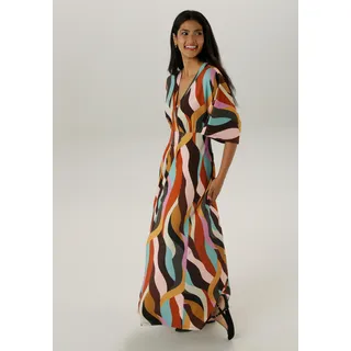 Aniston SELECTED Maxikleid mit weiten, 3/4-langen Ärmeln - NEUE KOLLEKTION bunt