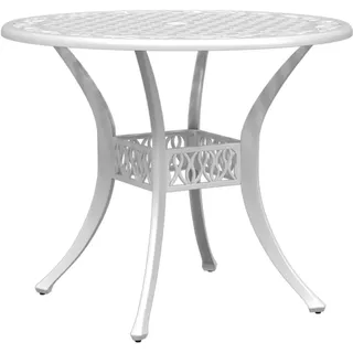 vidaXL Gartentisch Ø90 x 75 cm Weiß