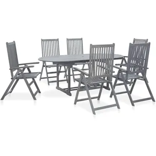 vidaXL Garten-Essgruppe 7-tlg. grau 47278