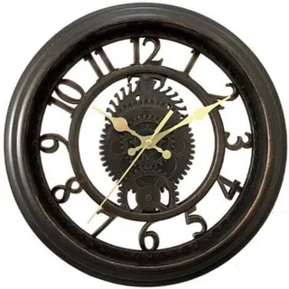 Vintage 11" Wanduhr - Schwarz, Kreative Skelett-wanduhr, Runde Wanduhr Mit Beleuchtung Für Das Wohnzimmer, Luxuriöser Stil