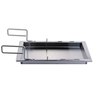 SANTOS einsetzbare Grillpfanne/Einsatzpfanne - Edelstahl Plancha - 23,5x44,6x4cm - für versch Napoleon Gasgrills - Paella, Bratkartoffeln, Reibekuchen