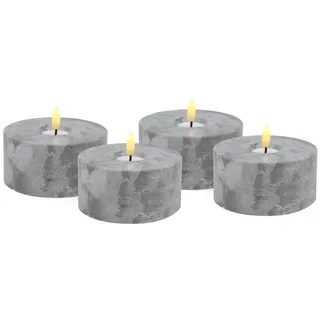 LC Home LED-Kerze Candela Lights LED Beton-Kerzen Set + inklusive Fernbedienung (4-tlg), LED Kerze mit Timer-Funktion 5 cm