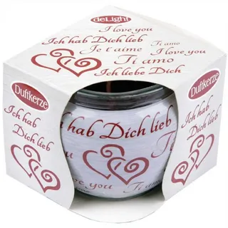 HS Candle Duftkerze (1-tlg), Kerze im Glas, Spruch-Kerze mit ca. 22 Std. Brenndauer rot