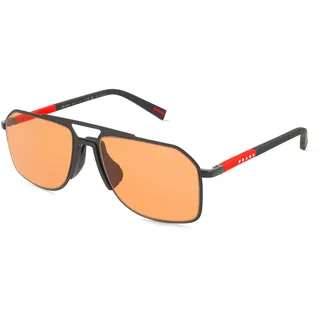 Prada Linea Rossa 0PS B51S Herren-Sonnenbrille Vollrand Pilot Metall-Gestell, schwarz