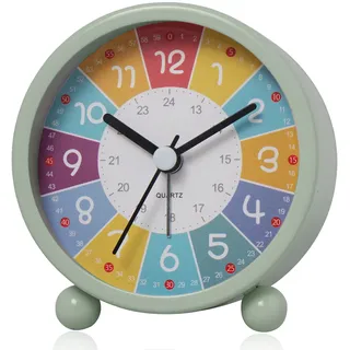 Kinderwecker, Analoger Wecker Ohne Ticken, Lernwecker, Quarzwecker Für Kinder, Kinderwecker Mit Nachtlicht Und Lautem Alarm