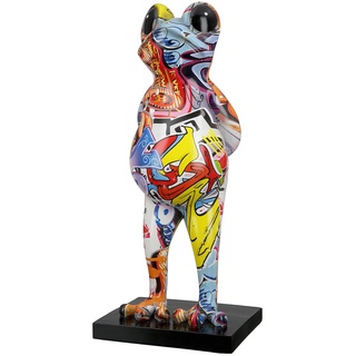 Casablanca Deko Tier Figur Skulptur Frosch Frog - Moderne Kunst Dekoration aus Kunstharz - Street Art Design - Mehrfarbig Höhe 30,5 cm