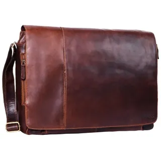STILORD Laptoptasche "Maximus" XXL Ledertasche mit Laptopfach 17 - 21 Zoll f. Herren braun