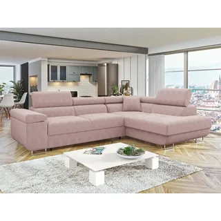 Mirjan24 Eckcouch Cord 2-Sitzer Rosa