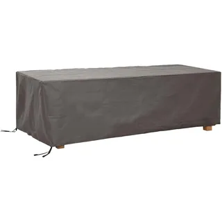 Perel Schutzhülle für Gartentisch - max. 220 cm, Abdeckplane, Abdeckhülle Garten, Möbel Abdeckung, Schutz Gartenmöbel, Winterabdeckung, grau, rechteckig, 225 x 105 x 75 cm