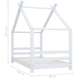 vidaXL Kinderbett Justyn 80 x 160 cm Kiefer massiv weiß