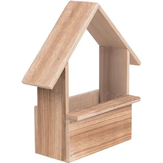 UNUS Dekohäuschen aus Holz mit PVC Einsatz dekoratives Mini Haus | für Pflanzen, Deko & Geschenke