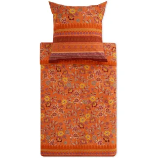 Bassetti Satin-Bettwäsche-Garnitur Varigotti (Orange O1, 40x80)