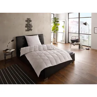 fjödur Gänsedaunenbettdecke Franzisk, Bettdecken für Sommer oder Winter, Decke, Füllung: 100% Gänsedaunen, Bezug: 100% Baumwolle, Bettdecke 135x200, allergiker geeignet (für Hausstauballergiker) weiß 240 cm x 220 cm