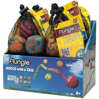 Waboba Unisex – Erwachsene FLUNGLE Ballwurfspiel Boccia mit Schwanz 2–6 Spieler – Lustiges Hof-und Strandspiel für Familie und Freunde 7, One Size