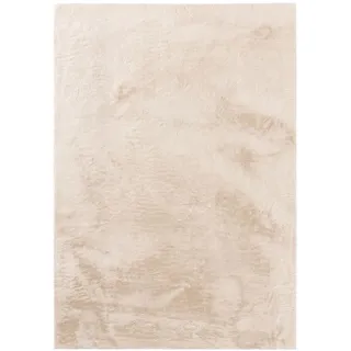 benuta Kunstfellteppich, Beige, Kunststoff, Rechteckig, 160x230 cm, pflegeleicht, Teppiche & Böden, Teppiche, Fellteppiche