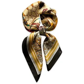 LumiSyne Seidenschal Damen Quadratischer Schal 70×70cm Leopard Animal Print Pferd Muster Luxus Retro Stil Leicht Satin Vierecktuch Multifunktionales Halstuch Kopftuch Bandana Kopfschmuck Haarband - Einheitsgröße