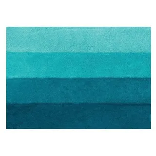 Spirella Badteppich Badematte Badvorleger Duschvorleger Mikrofaser Hochflor flauschig 60x90 cm – Türkis/Petrol