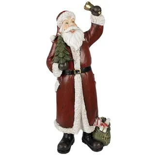 Clayre & Eef  Weihnachtsmann Figur rot mit Glocke 51 cm