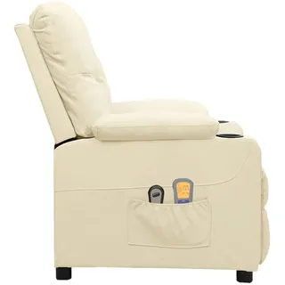 vidaXL Massagesessel Elektrisch Kunstleder 93 x 96,5 x 0 cm Weiß mit Fernbedienung