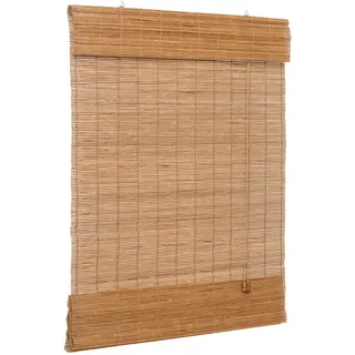 Ventanara® Raffrollo Bambus Bambusraffrollo Rollo inkl Montagematerial (braun, 160 x 160 cm)