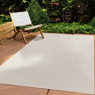 Tara Carpet Columbia Meliert In & Outdoor auch für die Küche weiß 120x160 cm