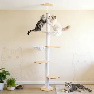 Liszton Katzenbaum deckenhoch 190–260 cm grau