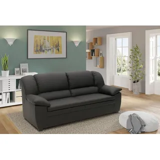 DOMO. collection Sofa Ambato, Leder 2,5 Sitzer in klassischem Design, 2,5er Couch in Leder-Optik, Kunstleder, Polster-Garnitur, 191 x 92 x 88 cm (BxTxH), schwarz