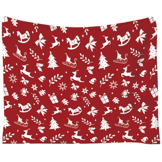 Corlidea Weihnachtsdekoration, Flanell, Weihnachtsdecke, für Nickerchen, Büro, Klimaanlage, Decke für Haus, Sessel, skandinavischer Hund (Red One Size)