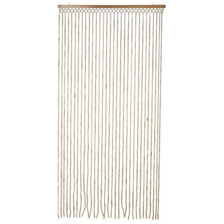 Türvorhang KOSTA, 90 x 180 cm, Braun, Baumwolle, Bambus, Hakenaufhängung, transparent, mit Aufhängungen beige