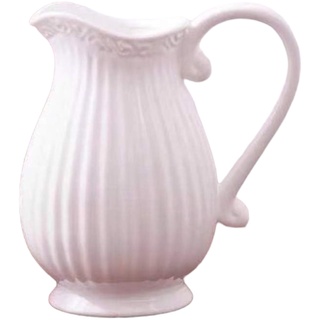 Pastel Krug Keramik Kanne Karaffe Milchkrug (Weiß)