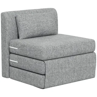 Homcom Schlafsessel 2-in-1 Polyester 75 x 74 x 80 cm Grau mit Kissen