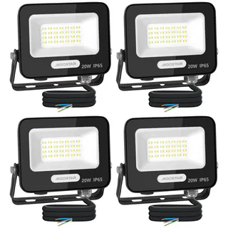 Aigostar LED Strahler Außen Innen 20W 1650LM: Kaltweiss 6500K Ledstrahler Scheinwerfer - IP65 Wasserdicht LED Außenstrahler für Hell Garten Garage Sportplatz Hof Fluter