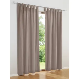 Vorhang HEINE HOME Gr. 1, grau (taupe), B:140cm H:145cm, Polyester, Gardinen