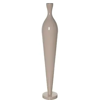 DRW Bodenvase aus Metall, Beige, glänzend, 128 x 23 x 23 cm