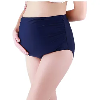 Damen Umstands-Badehose Einfarbig Bikini Tankini Badeanzug Schwangere Slip Separates, navy, M - M